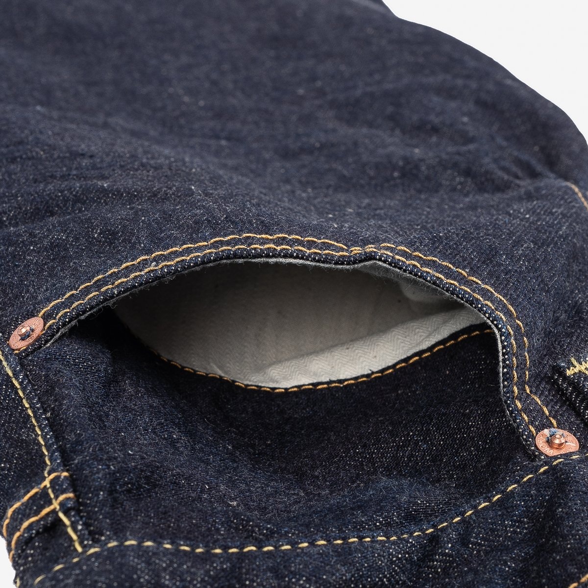 IH-634N 17oz Selvedge Denim Straight Cut Jeans - Natural Indigo - 14