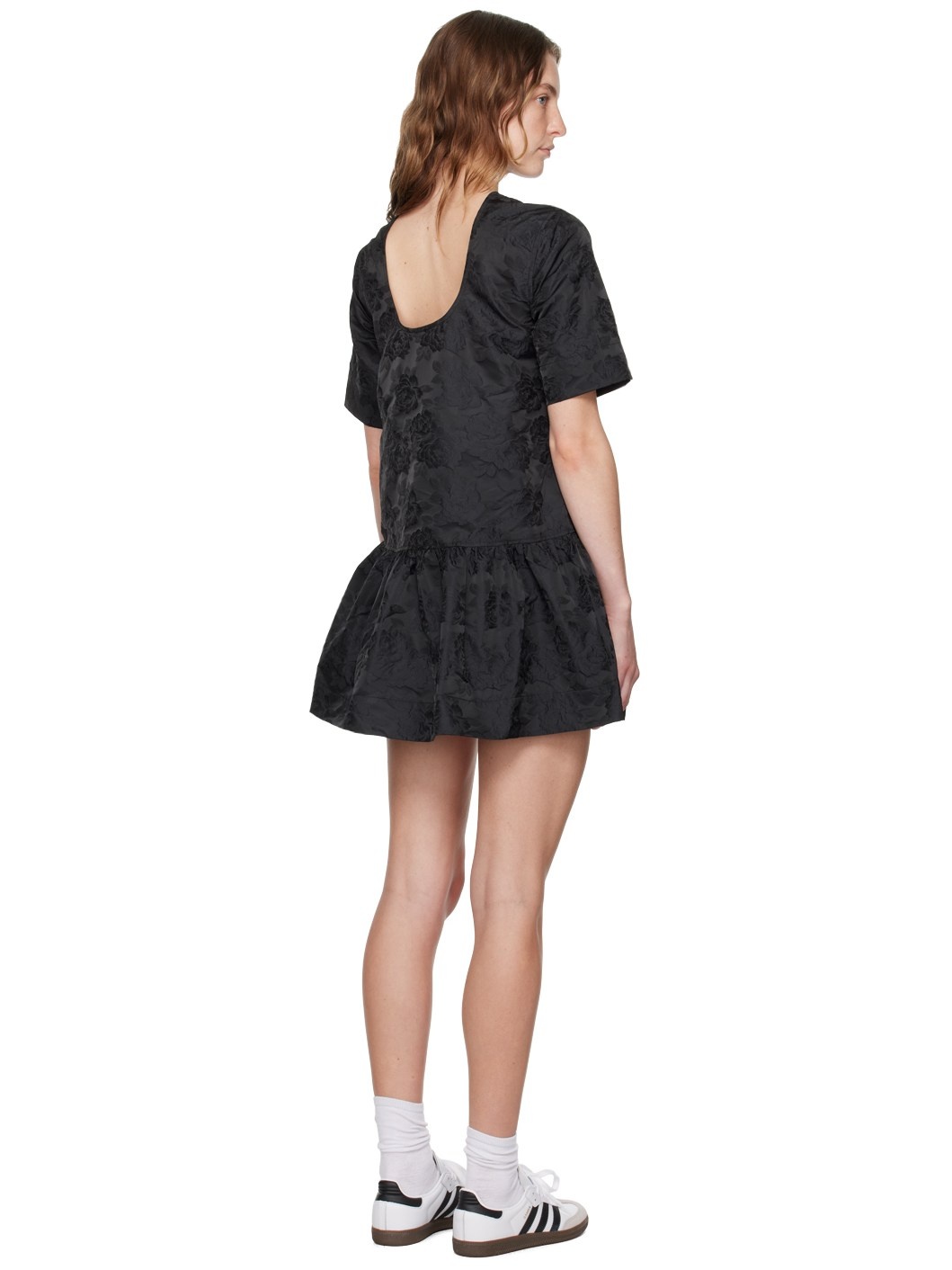 Black Botanical Minidress - 3