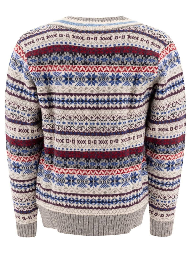 BEAMS PLUS intarsia knit jumper outlook