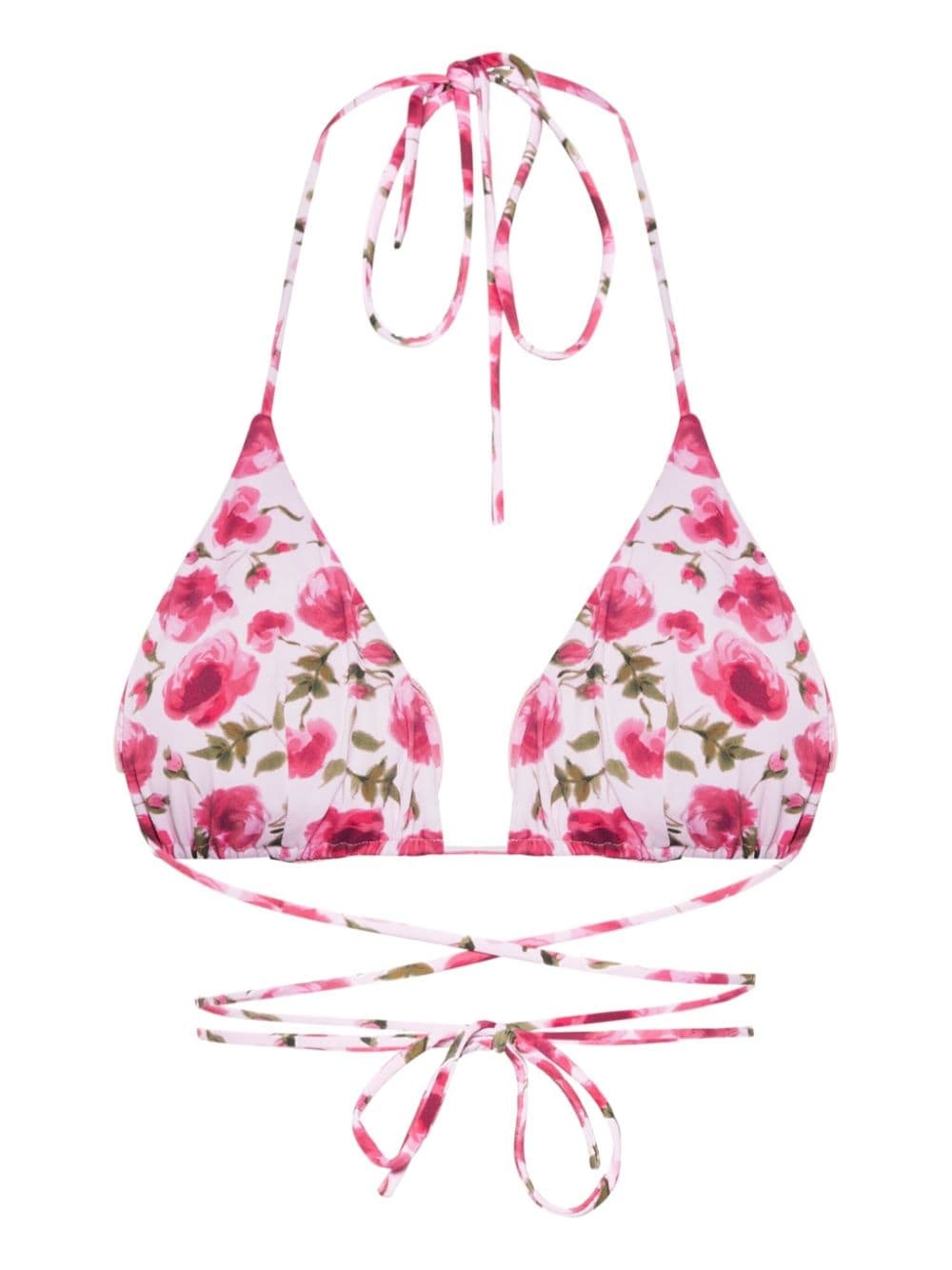 floral-print bikini top - 2