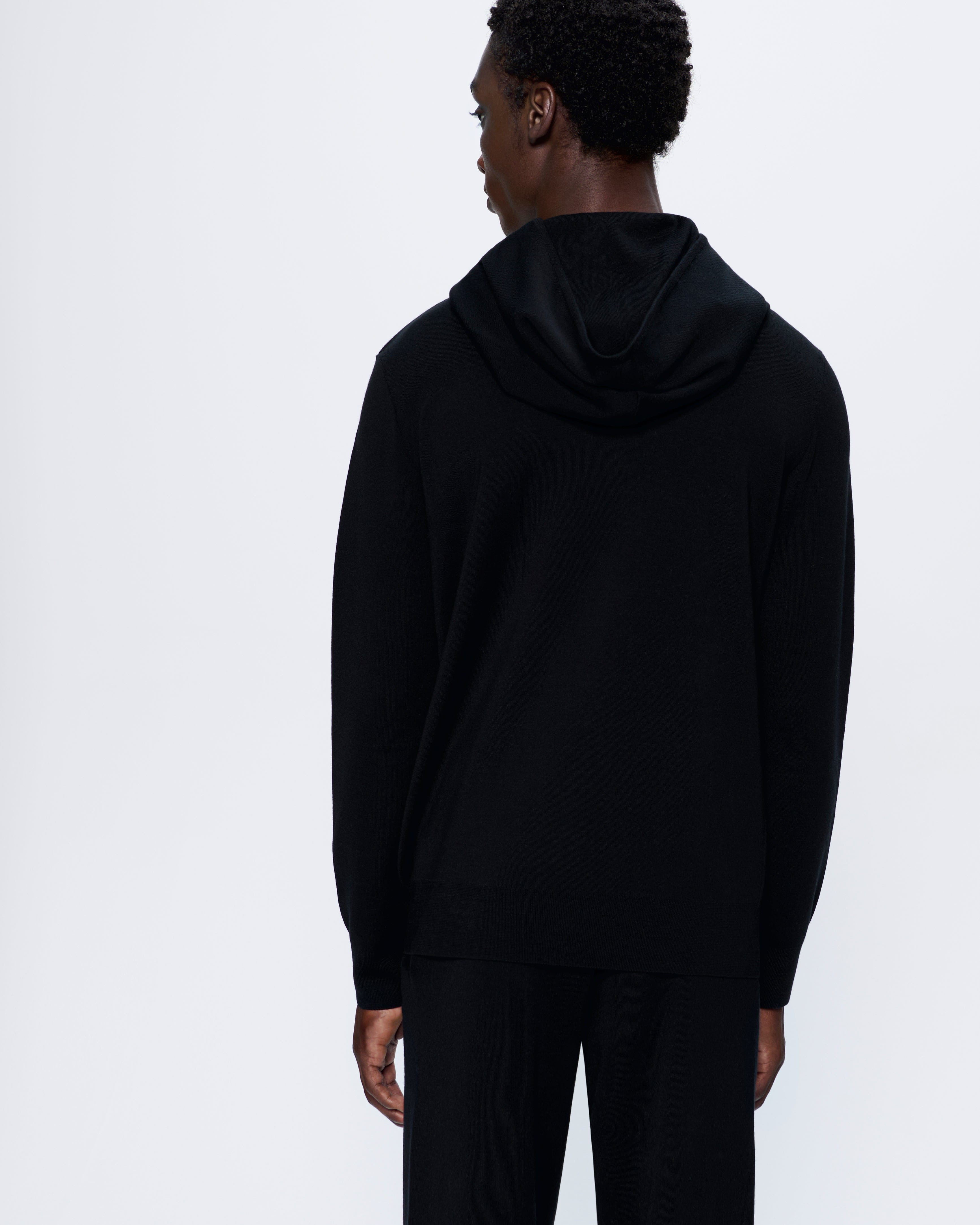 Mens DNA Regenerative Merino Wool Hoodie - Black - 5