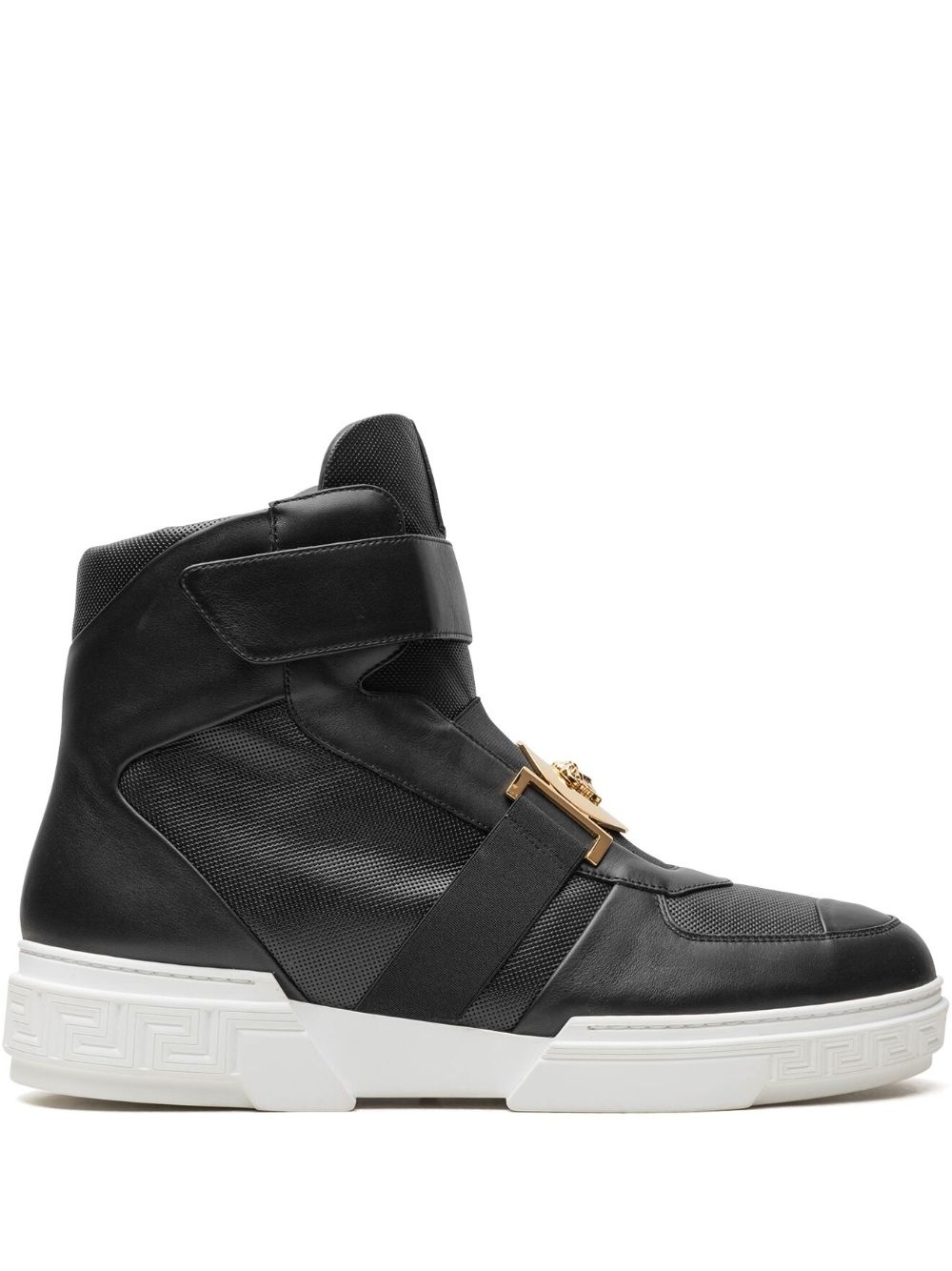 Medusa-plaque high-top "Black" sneakers - 1