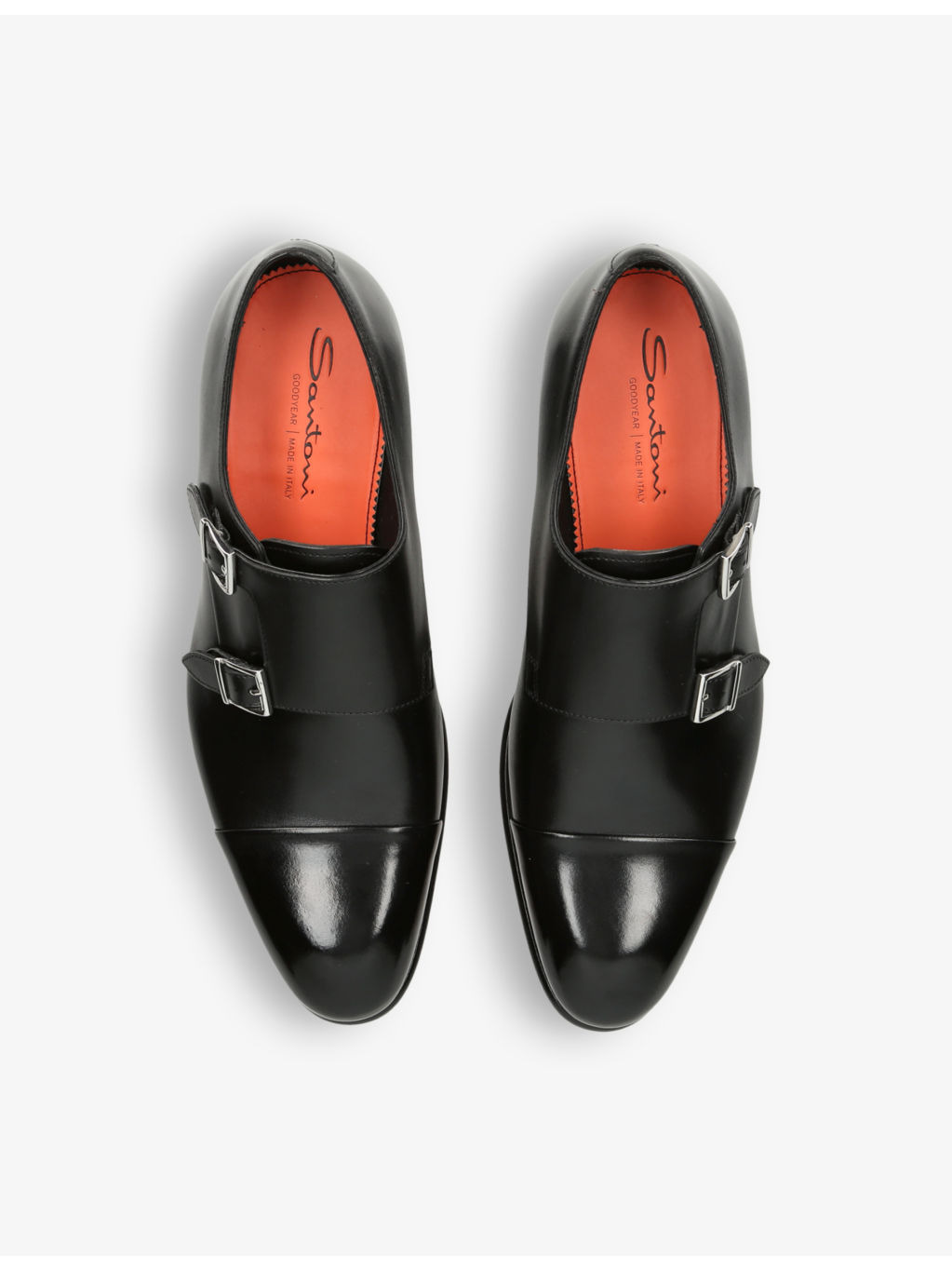 Carter double-buckle leather monk shoes - 2