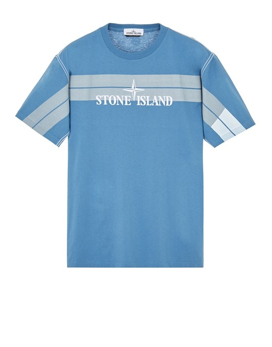 20847 COTTON JERSEY 'INVERSE STRIPE ONE' PRINT_GARMENT DYED PASTEL BLUE - 1