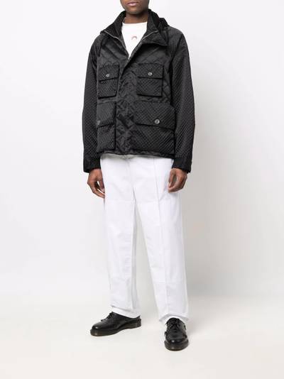 Song for the Mute debossed-satin quilted jacket outlook