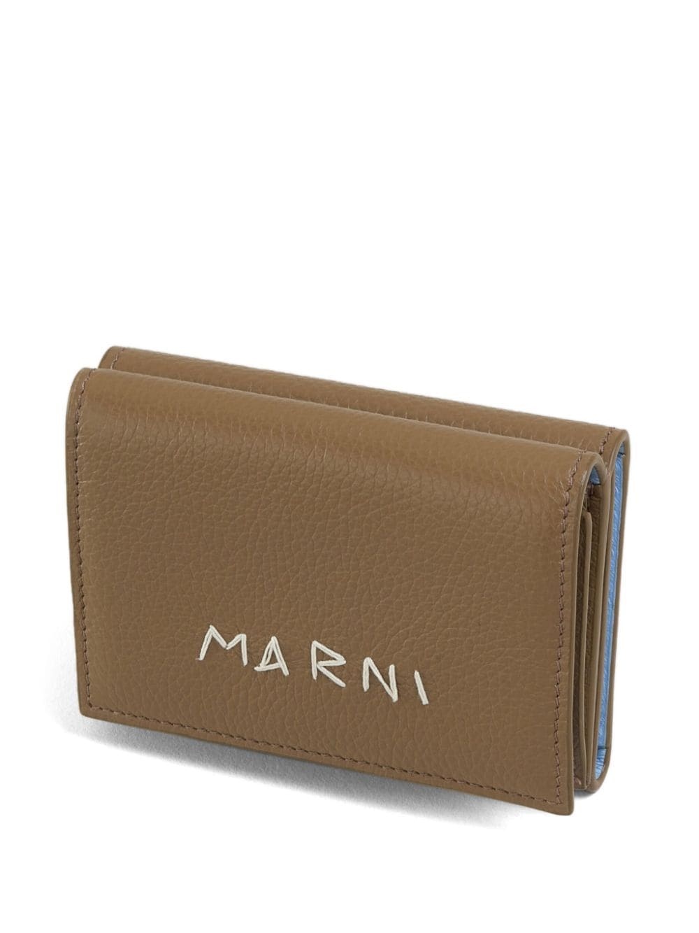 logo-embroidered leather wallet - 3