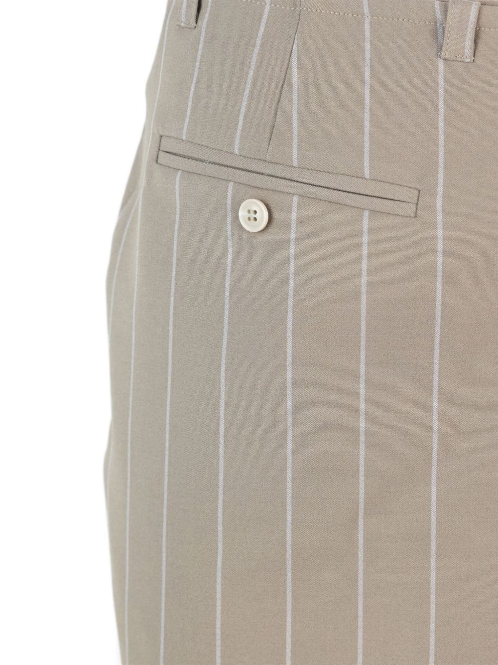 pinstripe button-detail mini straight skirt - 3