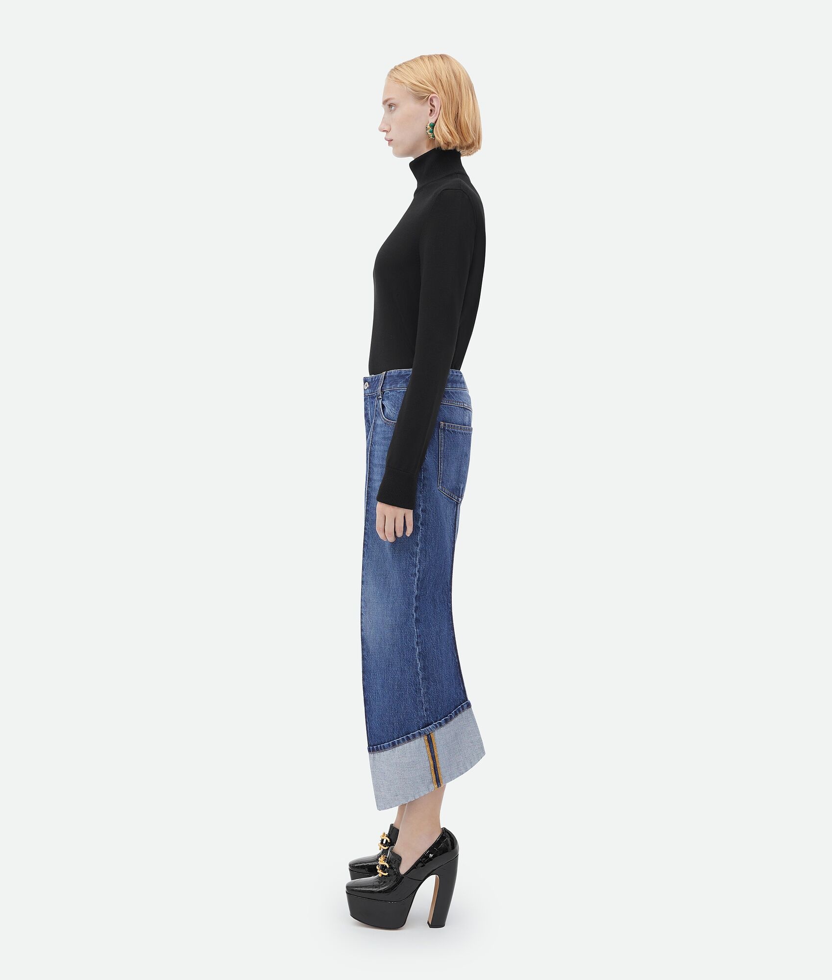 curved shape denim - 2