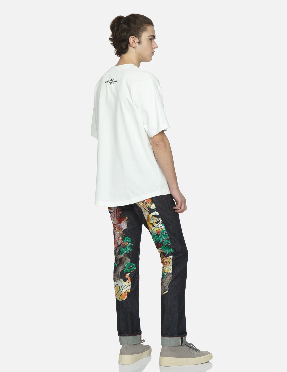 Eagle-pattern Daicock Embroidery Slim-Fit Jeans #2010 - 3