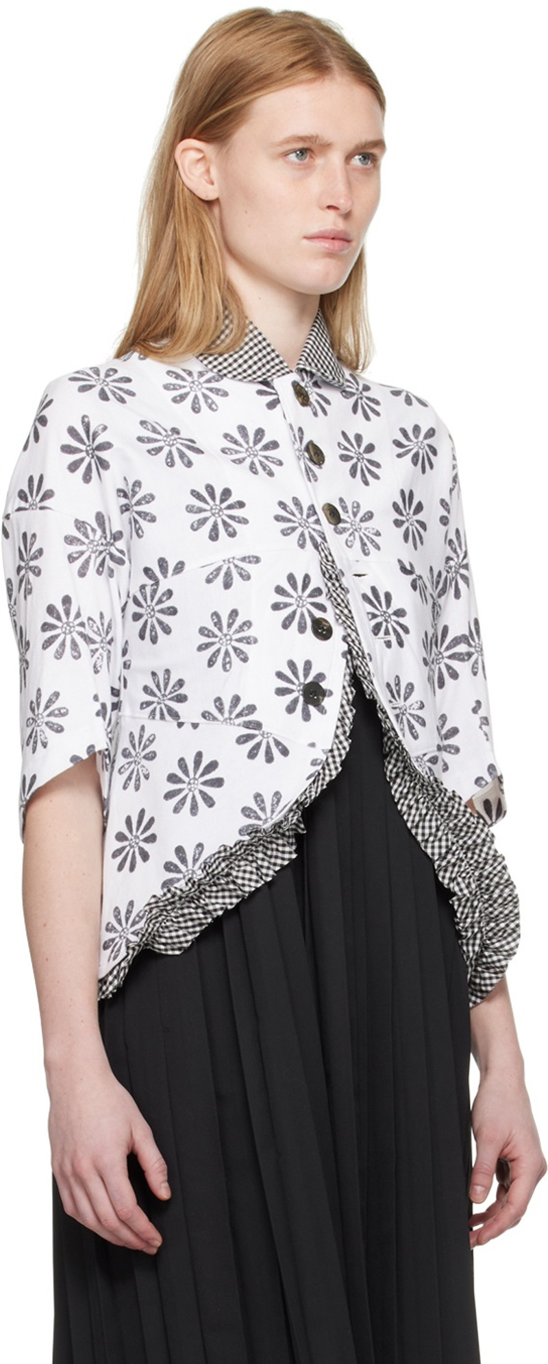 TAO Comme Des Garçons White Ruffled Jacket outlook