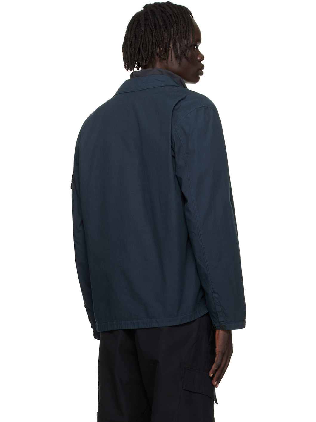 Navy 1200004 Canvas Weave Cotton Overshirt - 3