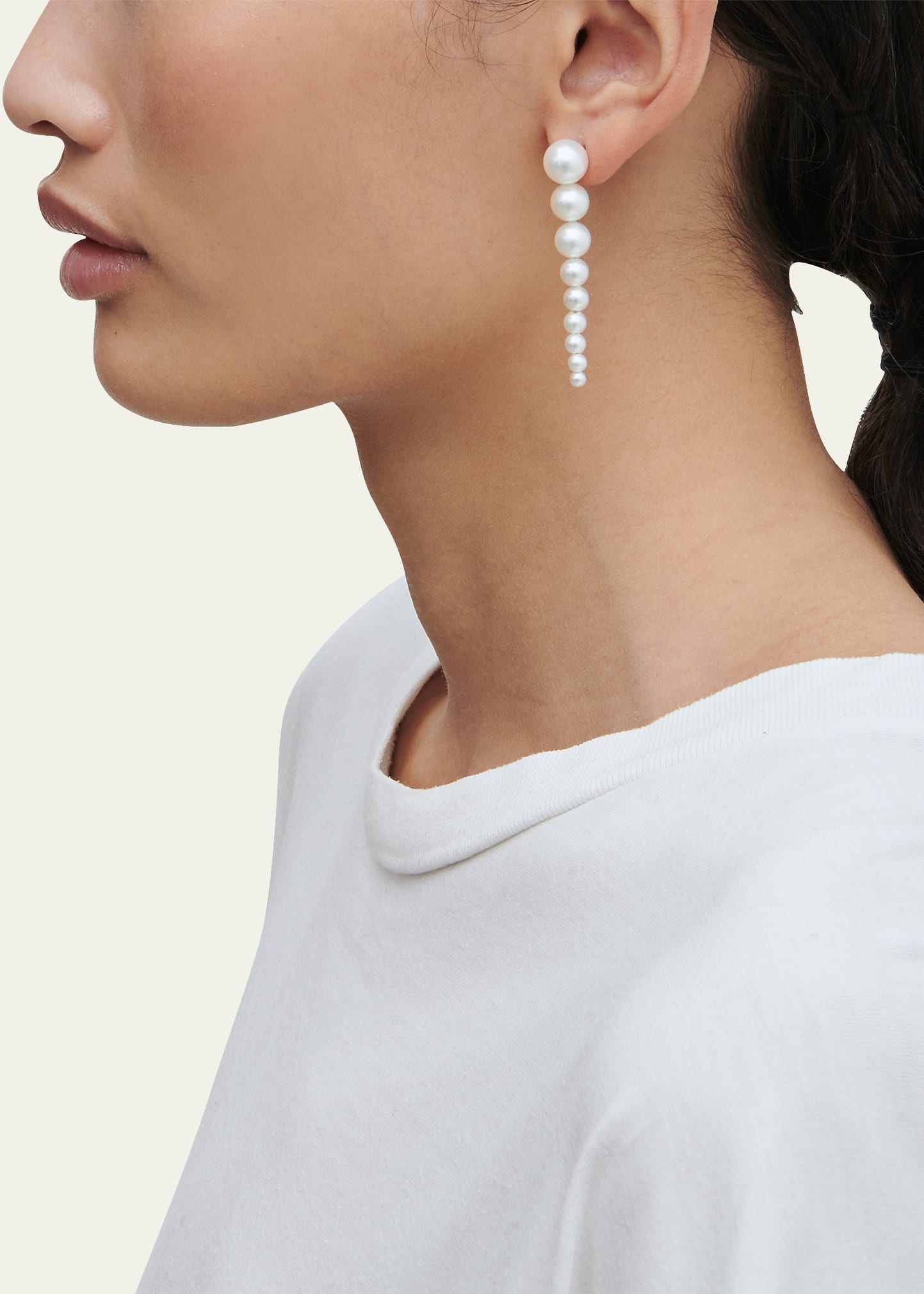 Sienna Graduated Pearl Drop Earrings - 2