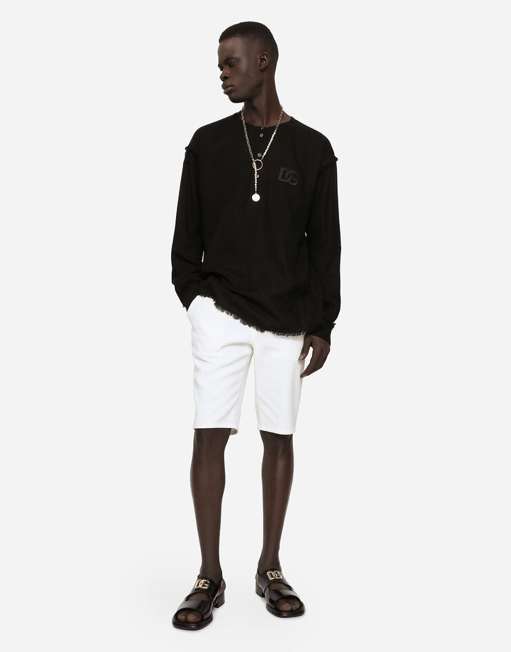 Stretch cotton shorts - 1