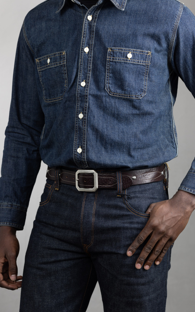 FORTELA OREGON LEATHER BELT TESTA MORO outlook