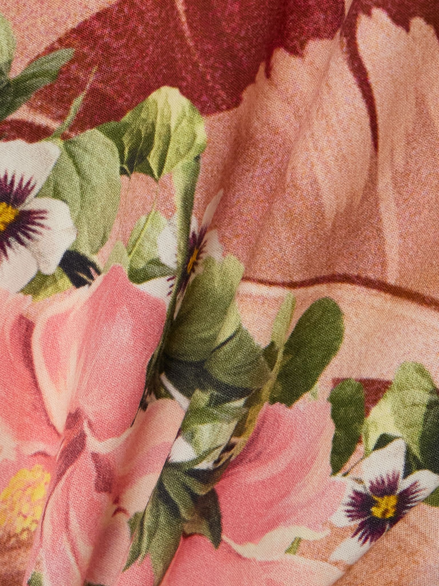 + The White Lotus cropped printed crystal-embellished organic cotton-poplin wrap shirt Pink - 4