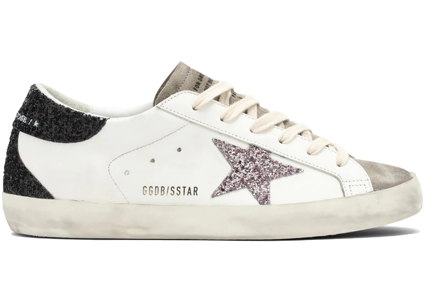 Golden Goose Super-Star White Black Cream Glitter (Women's) - 1