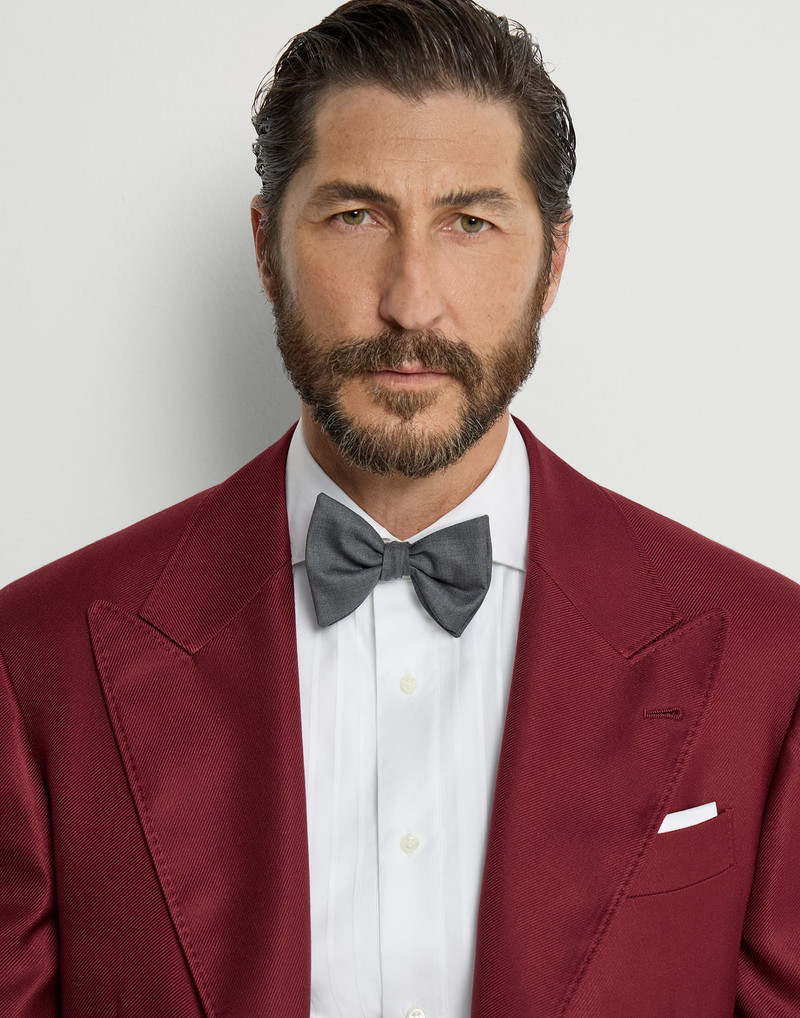 Virgin wool and silk twill bow tie 3