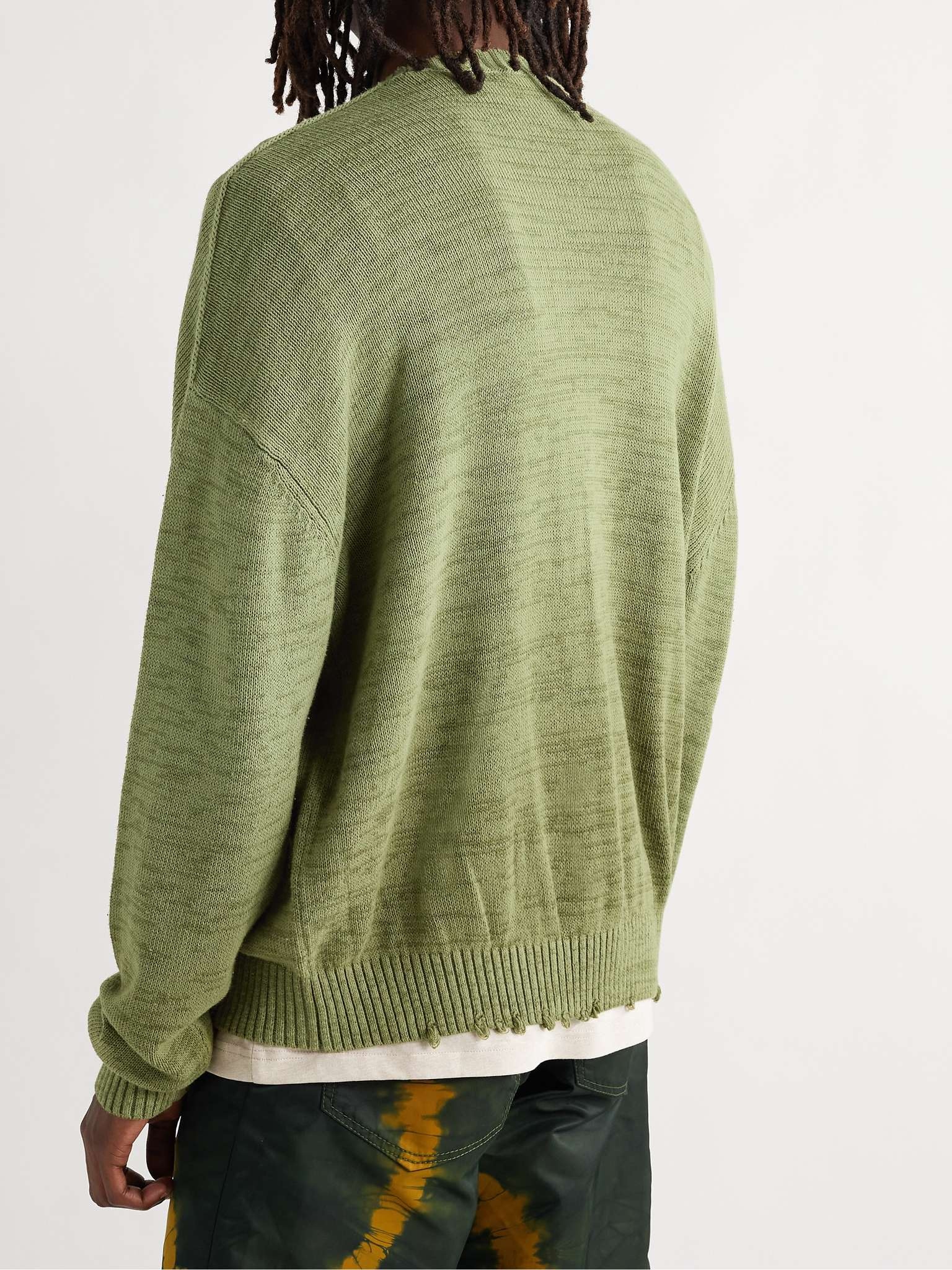 Distressed Garment-Dyed Cotton Sweater - 4