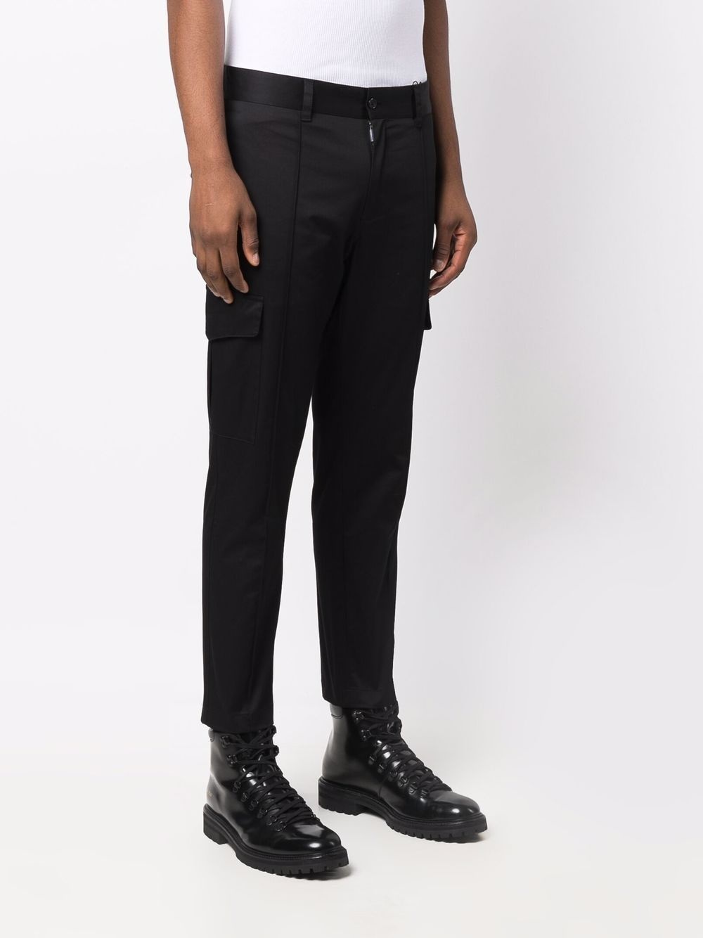 cropped-leg cargo  trousers - 3