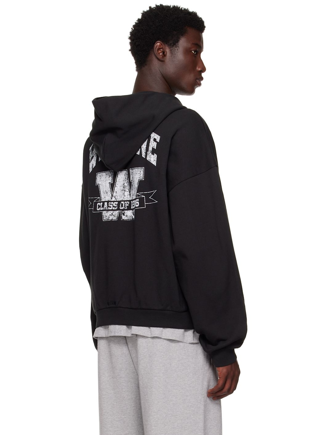 Black Collegiate Zip-Up Hoodie - 3