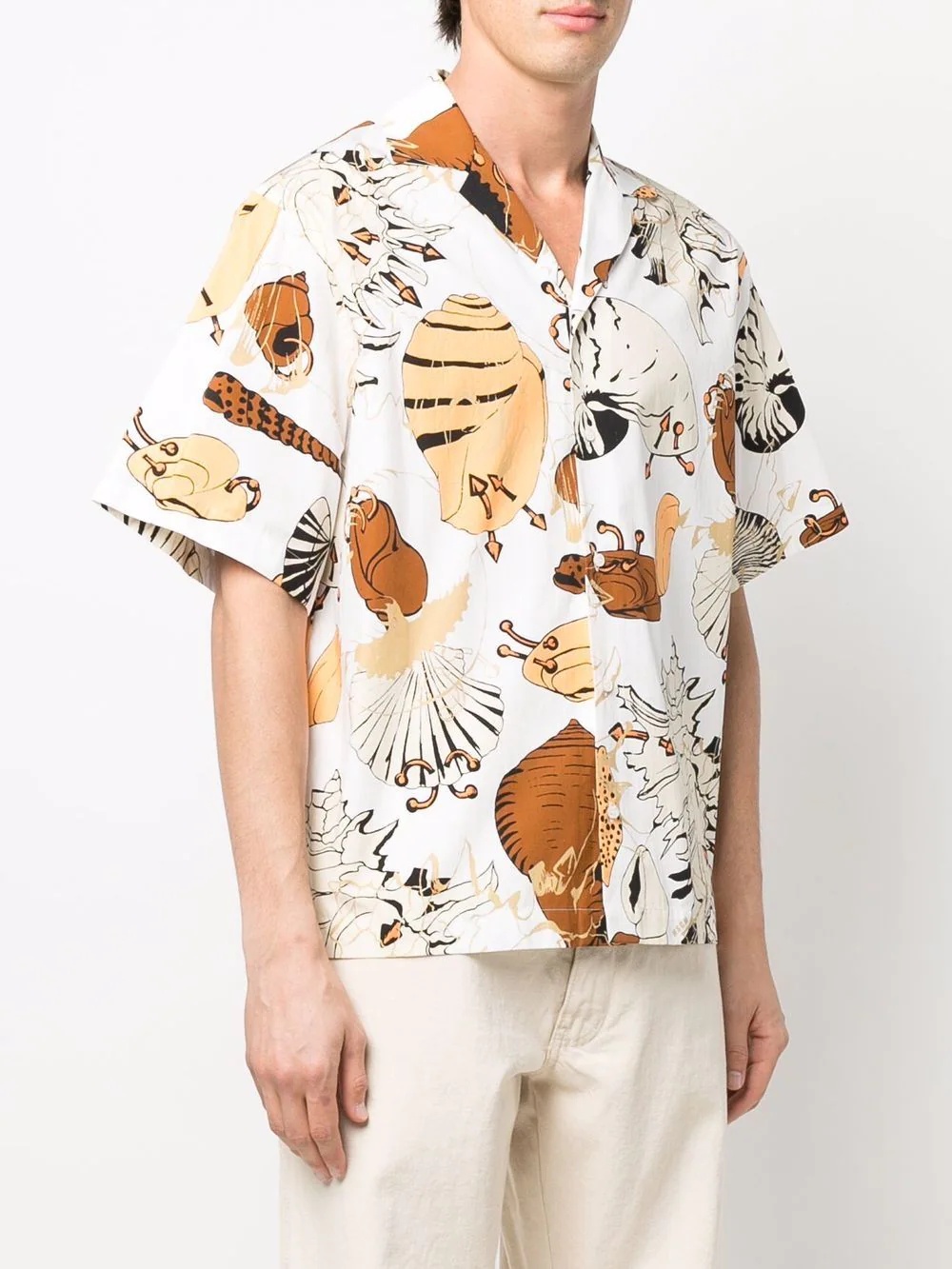 shell-print short-sleeve shirt - 3