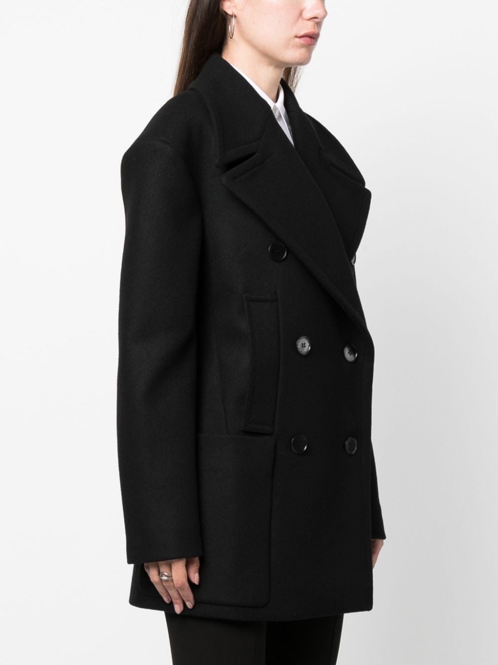 wool double-breasted coat - 3