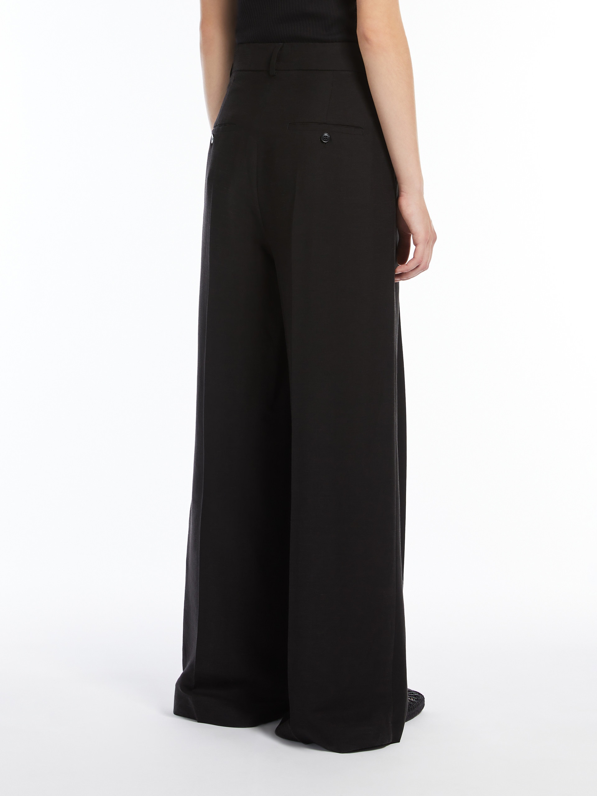 VELIERO Viscose and linen wide trousers - 4