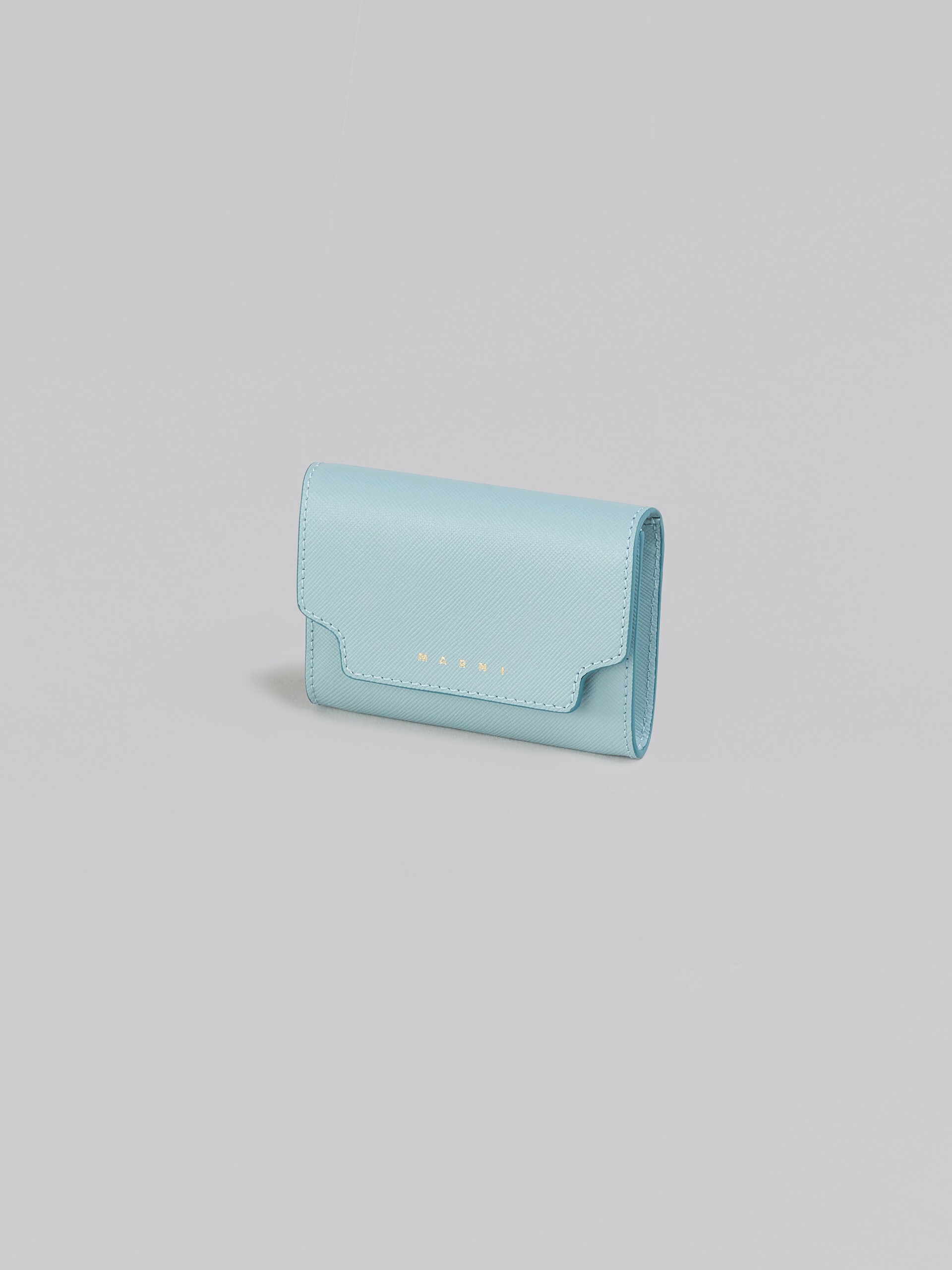 LIGHT BLUE SAFFIANO LEATHER COIN CASE - 4