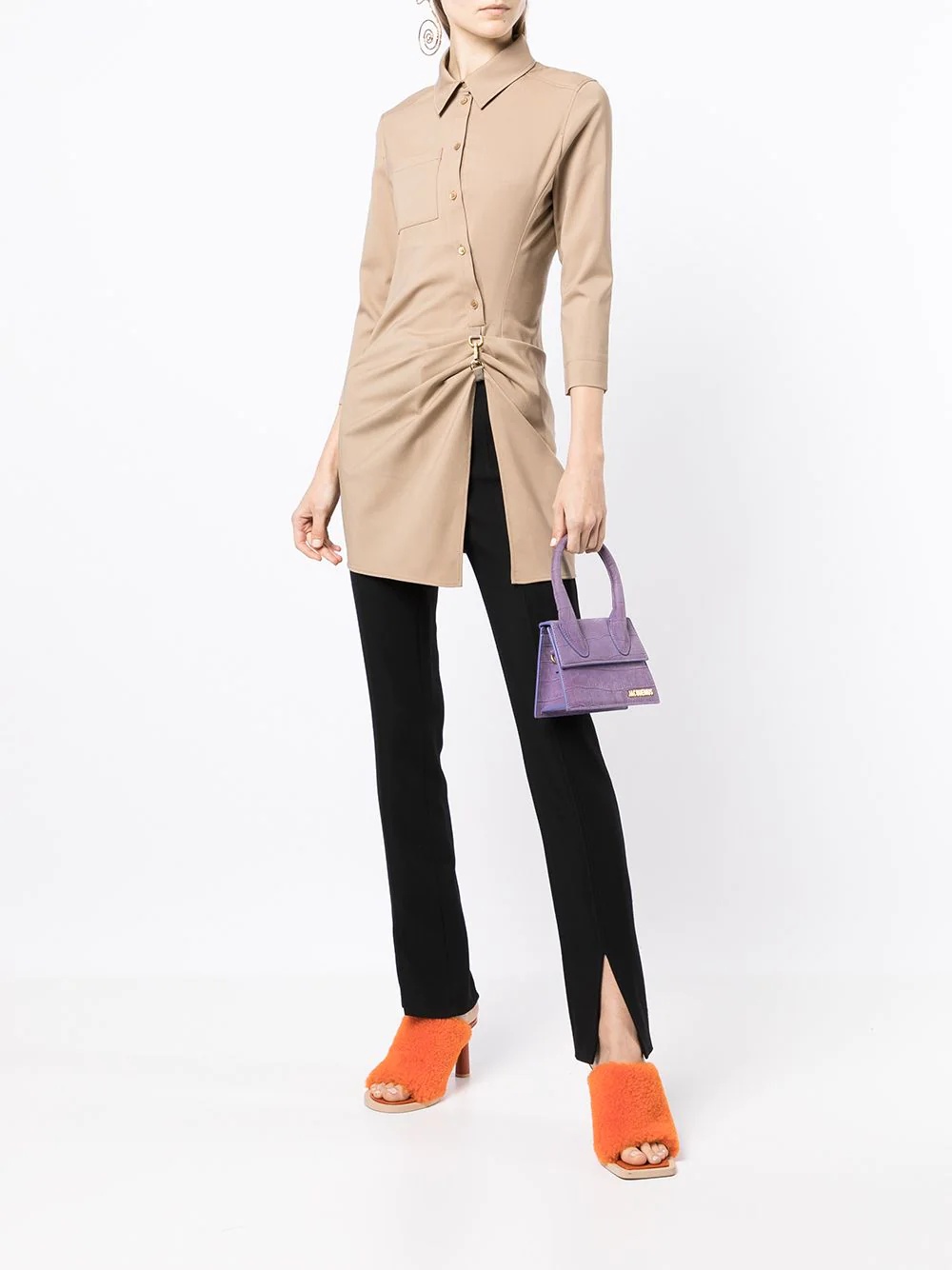 ruched long-sleeved top - 4