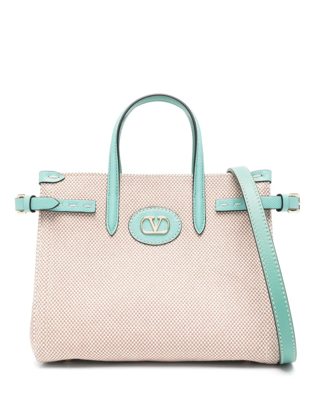 mini-check tote bag - 1