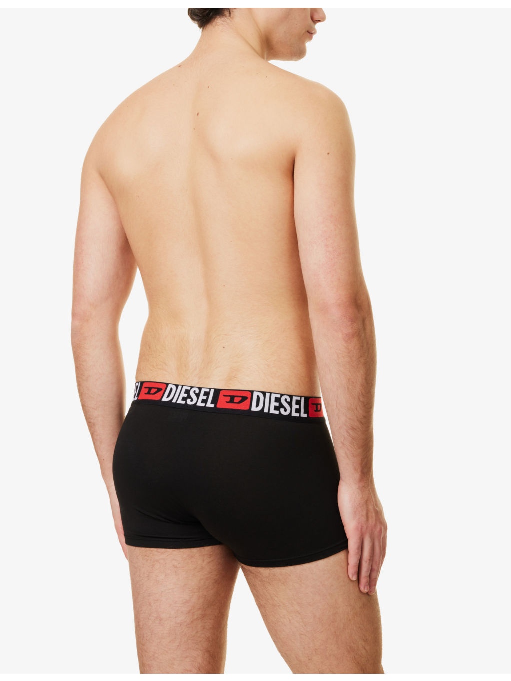 Branded-Waistband Pack of Three Stretch-Cotton Trunks - 3