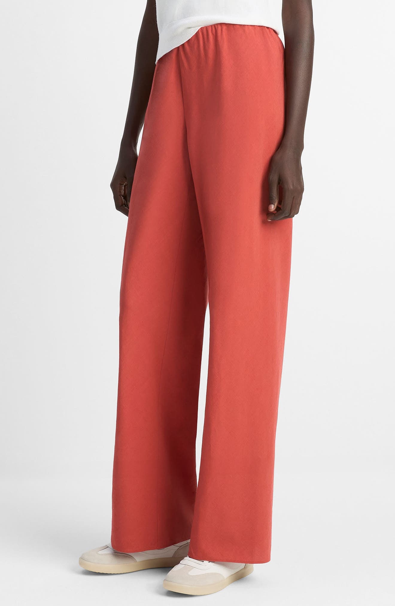Vince Cotton Blend Wide Leg Pants in Terra at Nordstrom - 3