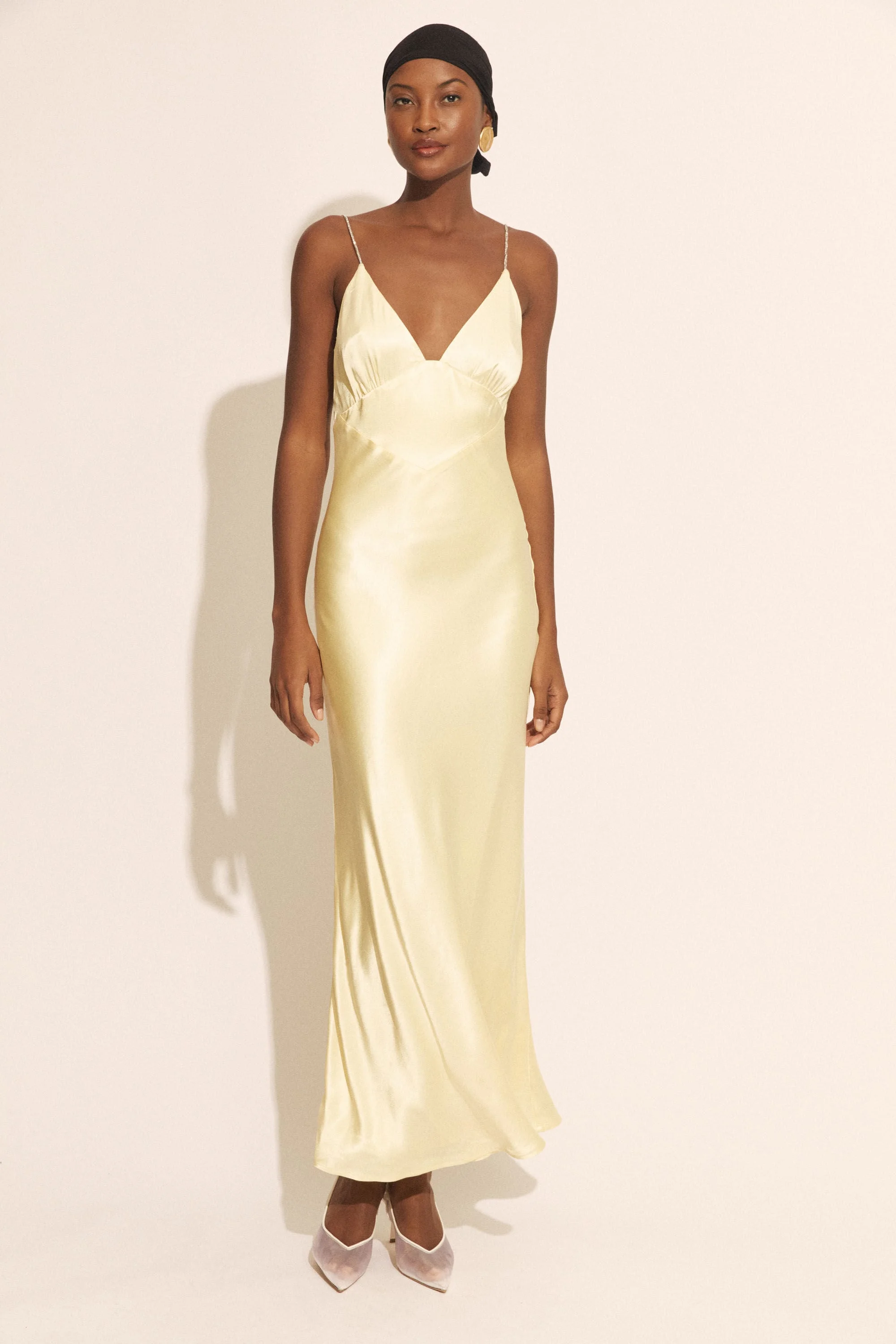 Capri Diamonte Slip Dress In Canary Yellow - 1