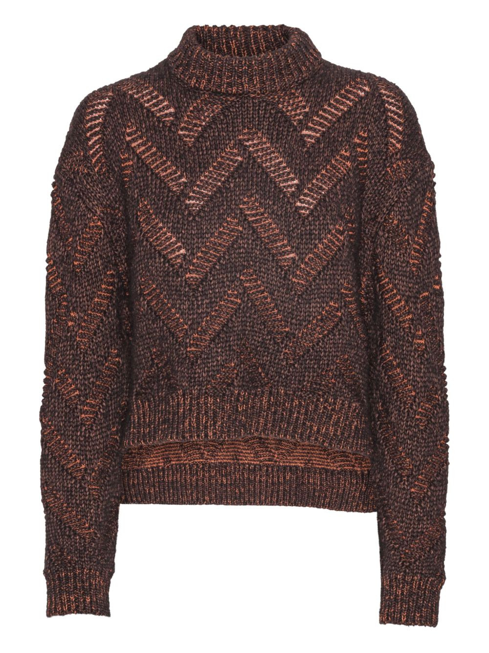 turtleneck chevron-pattern sweater - 1