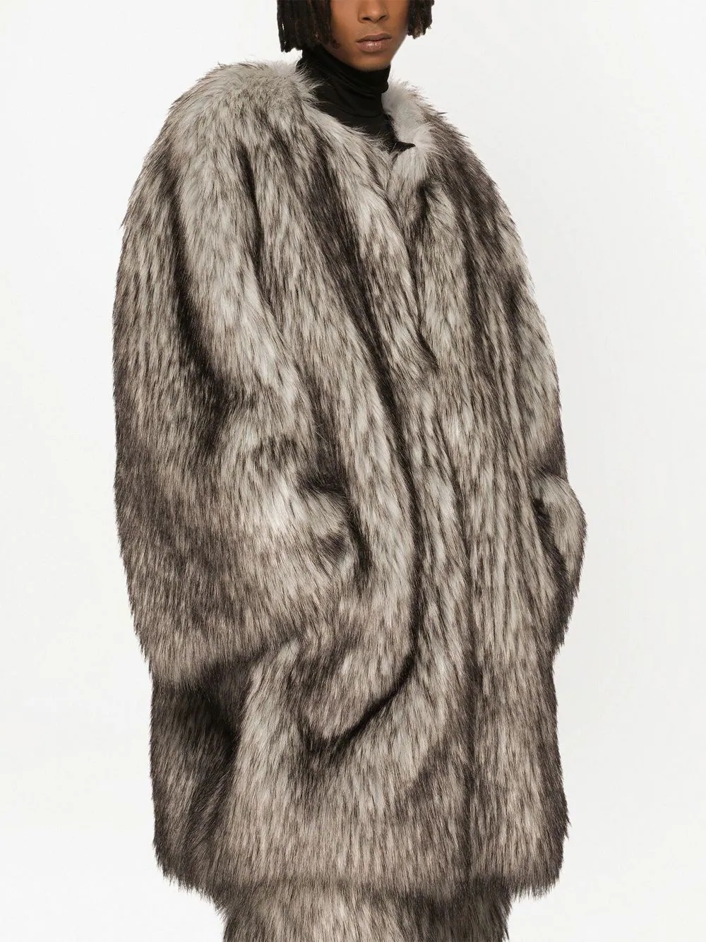 oversized faux-fur coat - 5