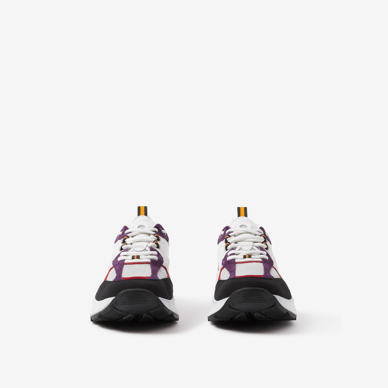 Burberry Logo Print Leather, Suede and Mesh Sneakers outlook