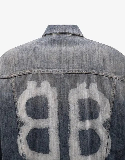 Balenciaga Blue Crypto Large Denim Jacket - 6