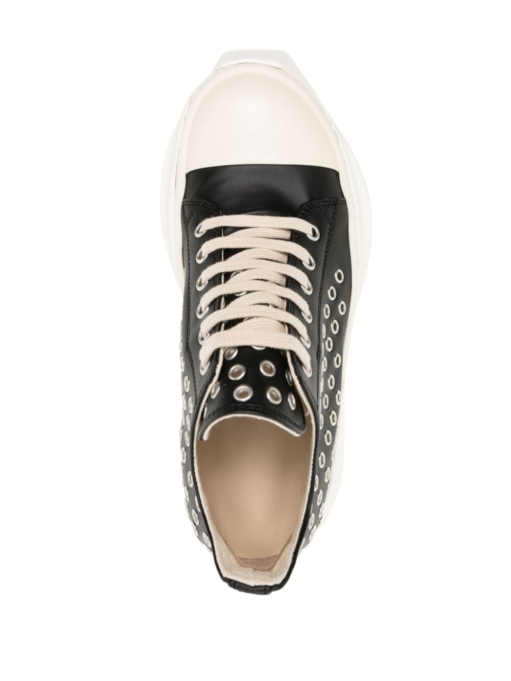 Abstract eyelet-embellished leather sneakers - 4