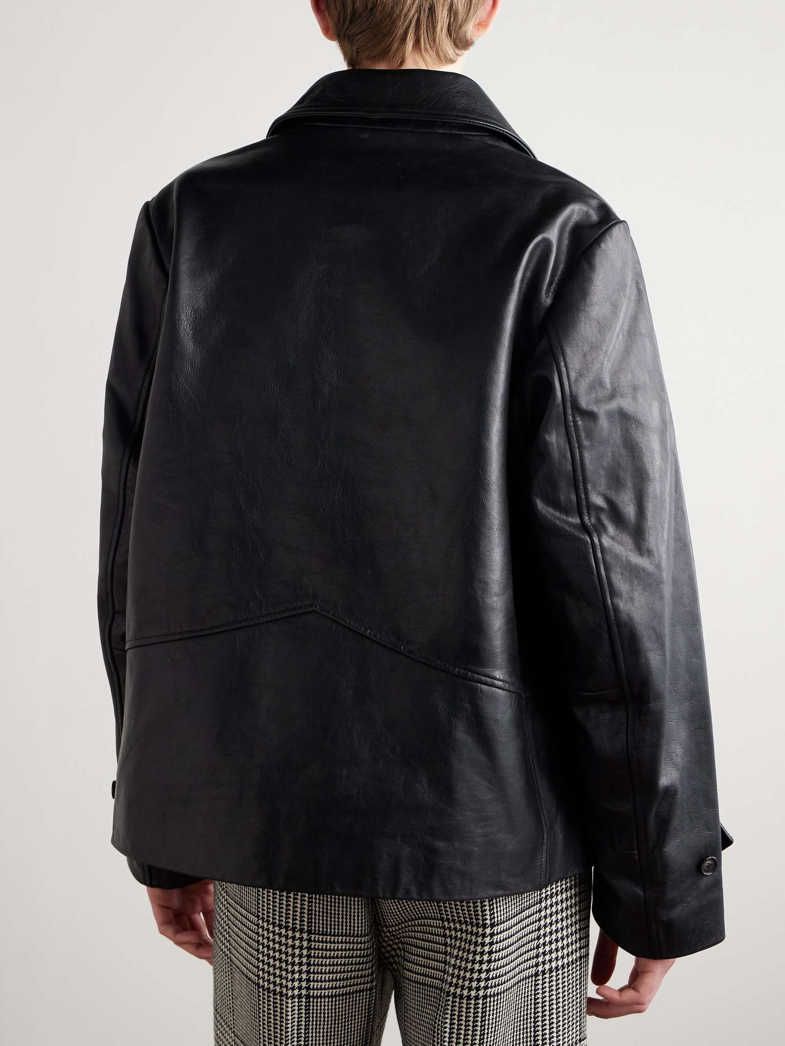 Continental Cropped Leather Jacket - 3