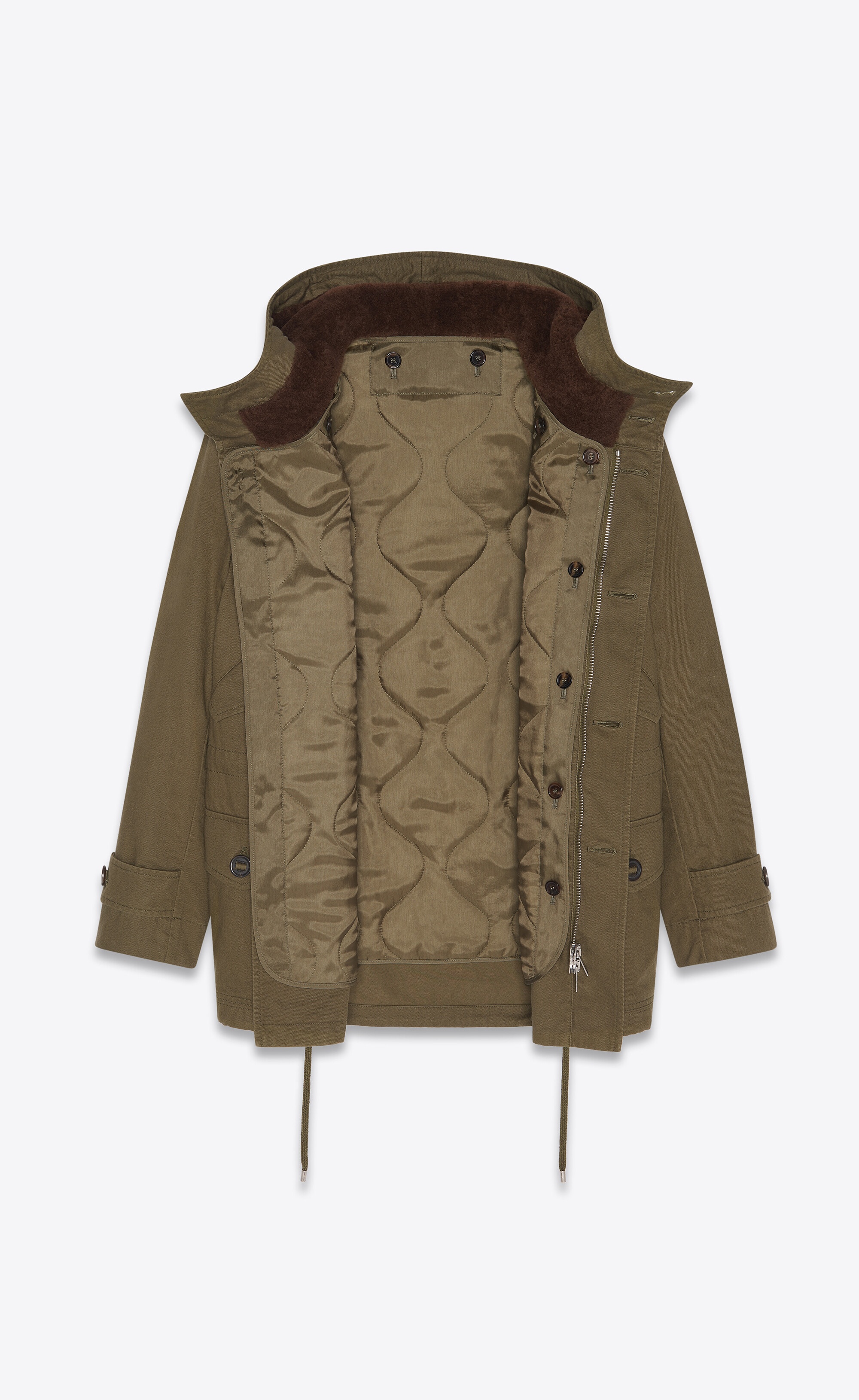 military parka in shearling - 2