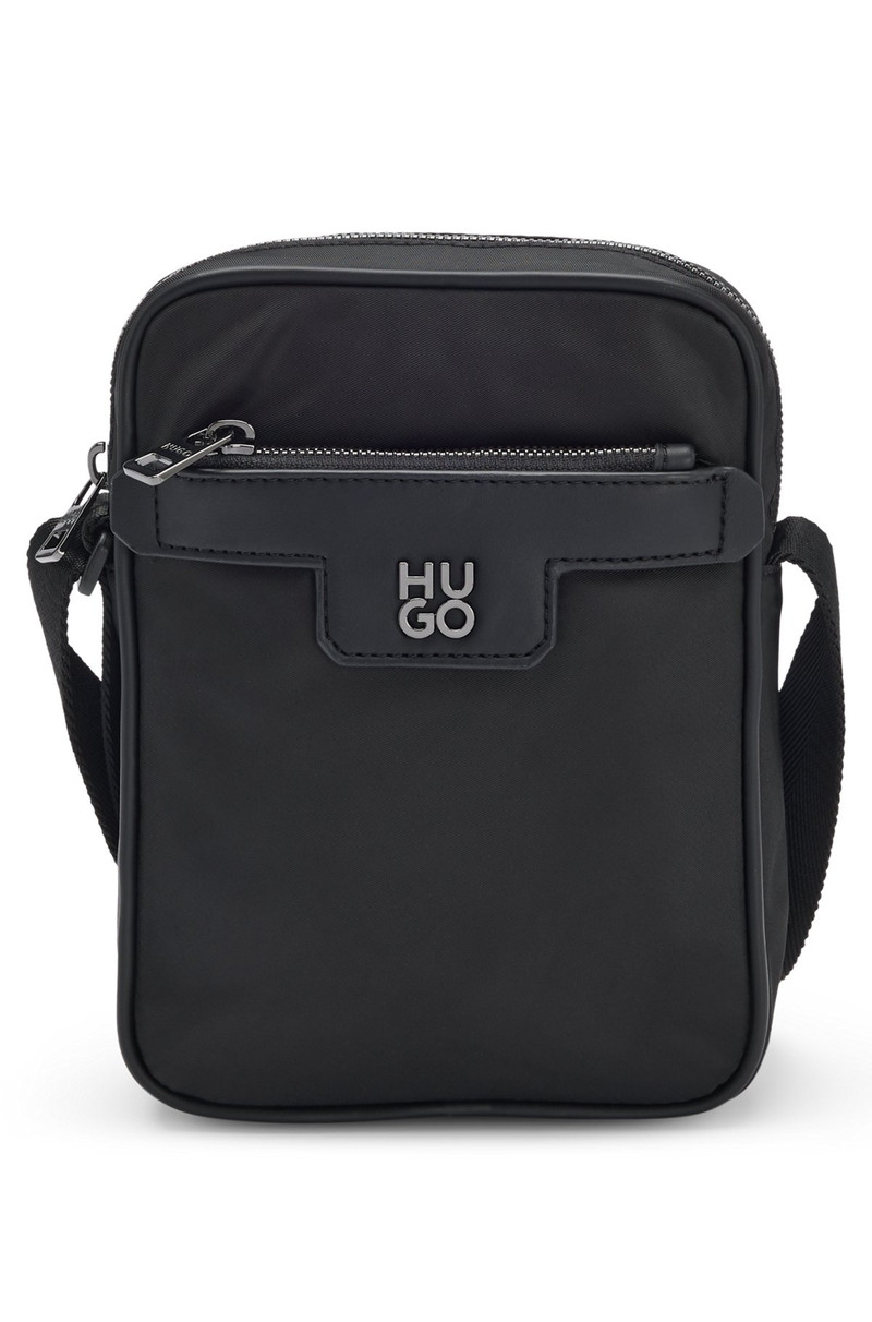 REPORTER BAG IN STRUCTURED TWILL WITH METALLIC STACKED LOGO 1