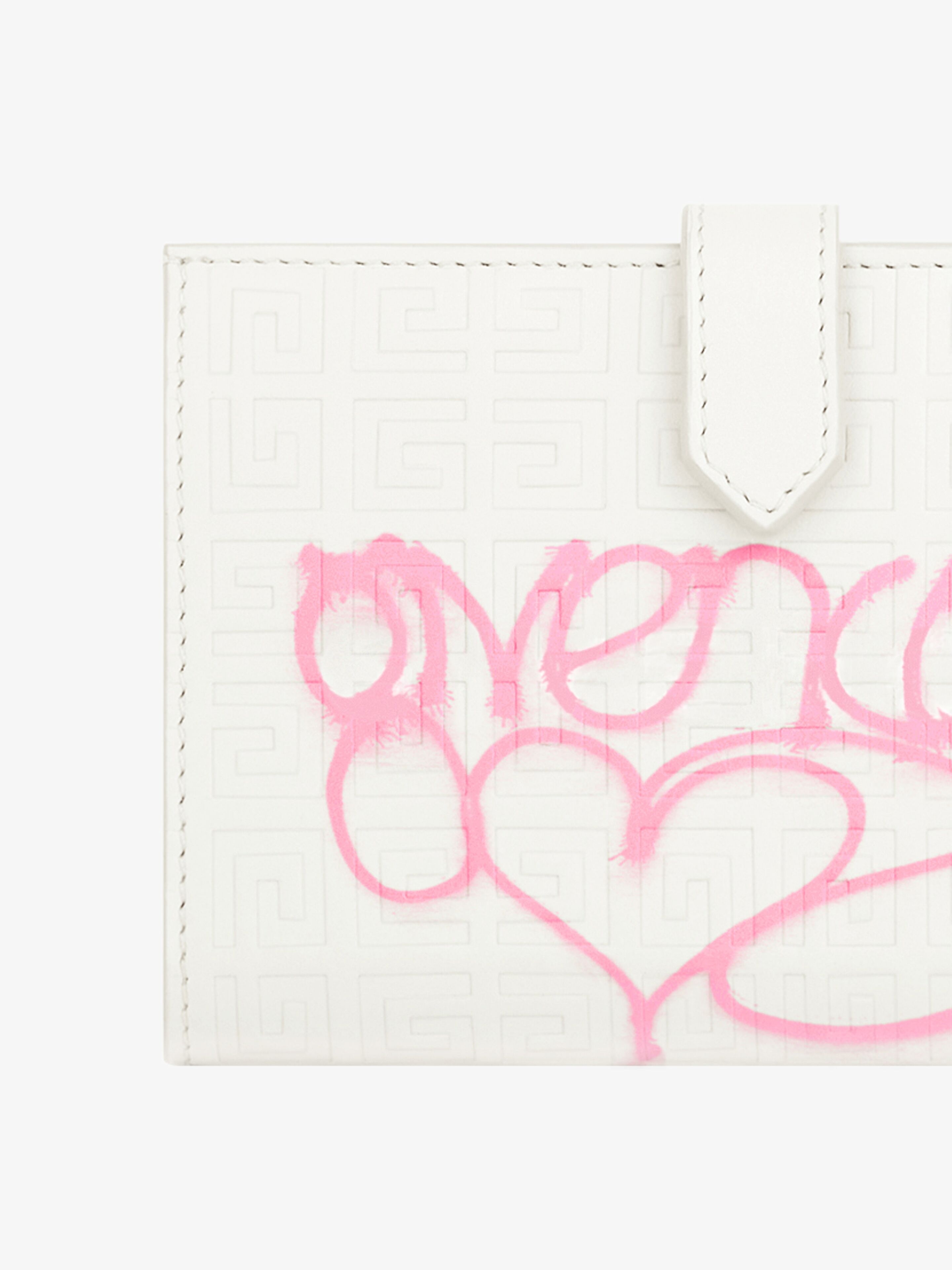 GIV CUT WALLET IN 4G LEATHER WITH GIVENCHY LOVE PRINT - 5