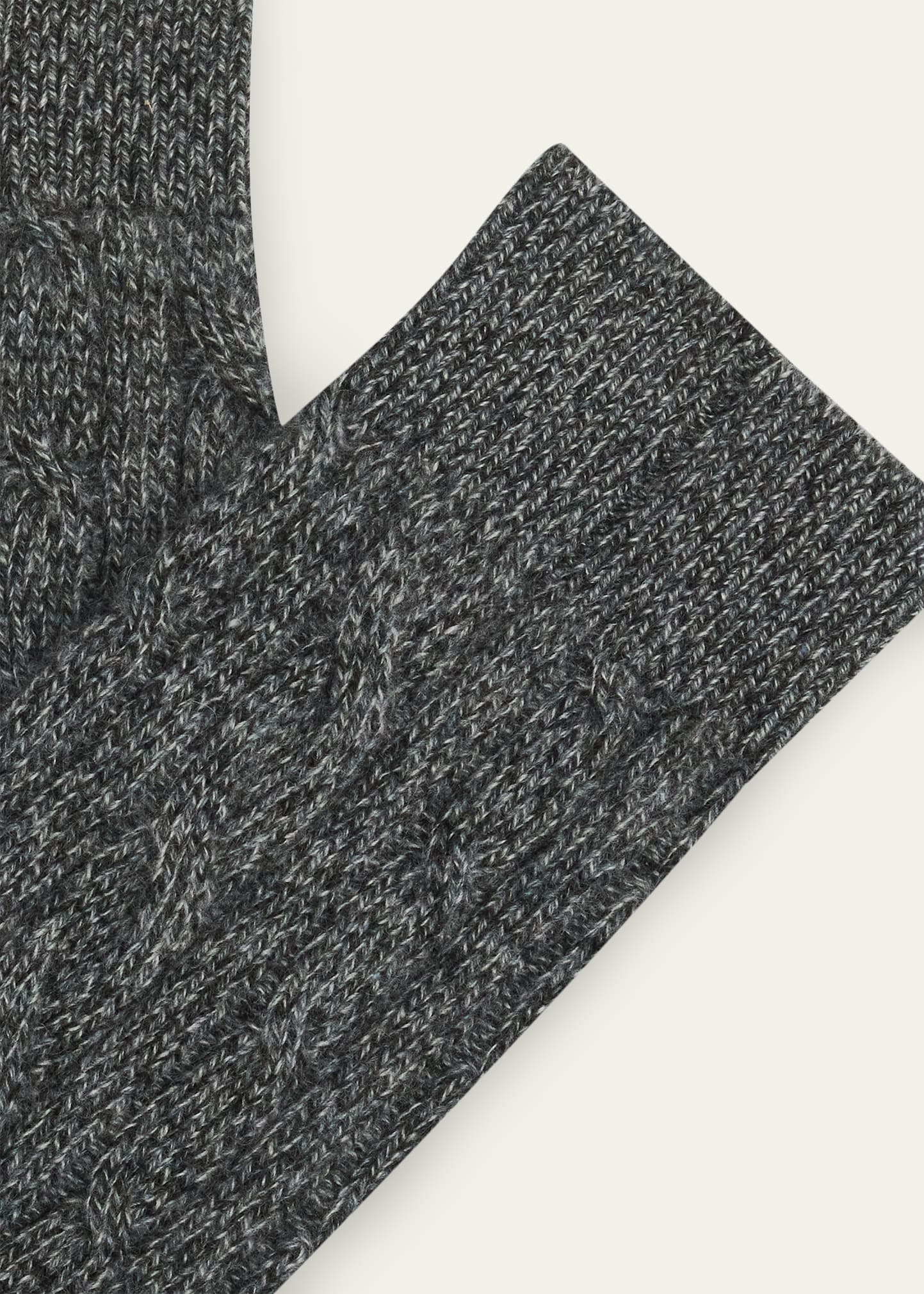 Men's Treccia Baby Cashmere Crew Socks - 2