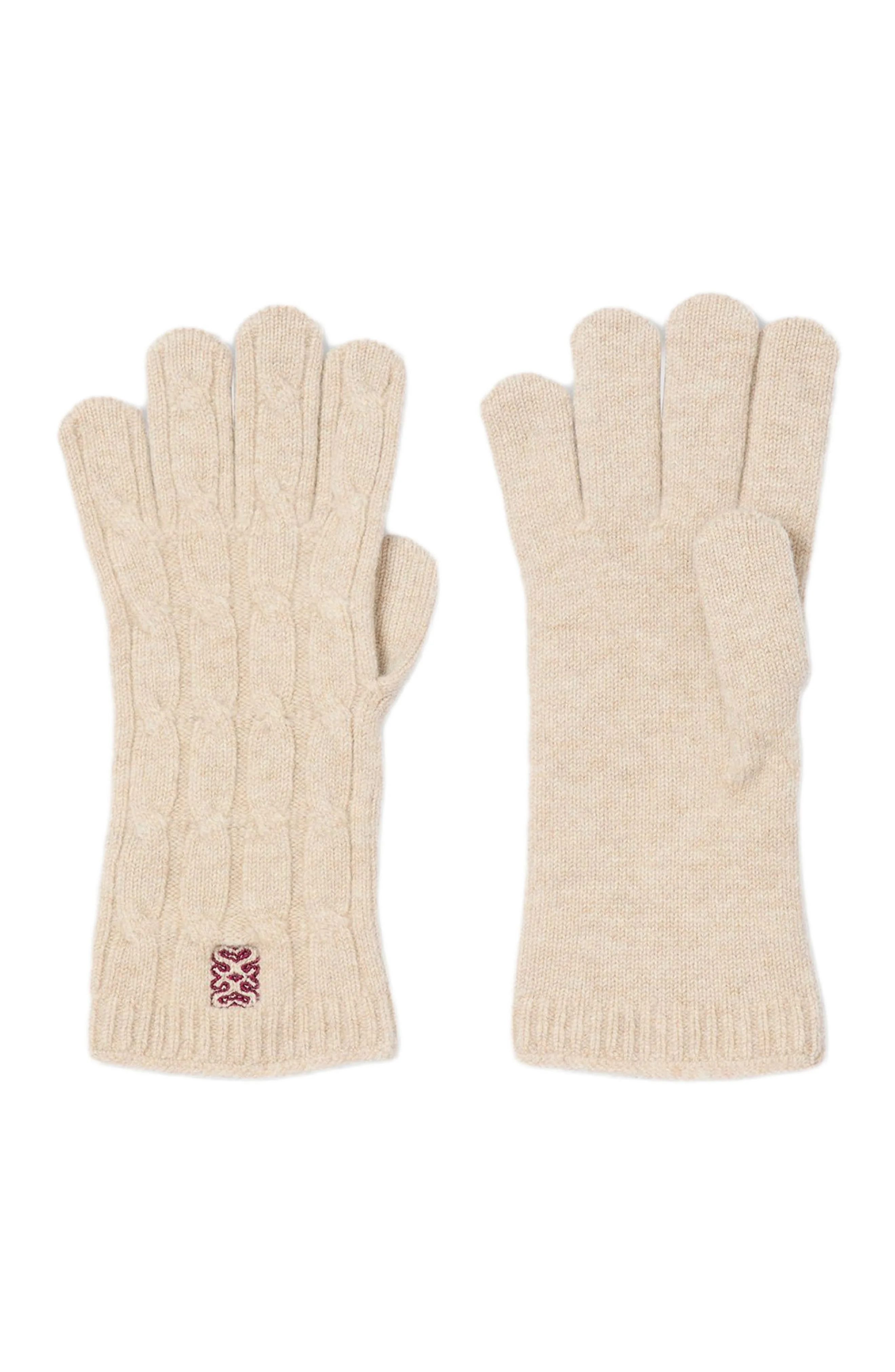 SANDRO Cable knit gloves in Beige at Nordstrom - 1