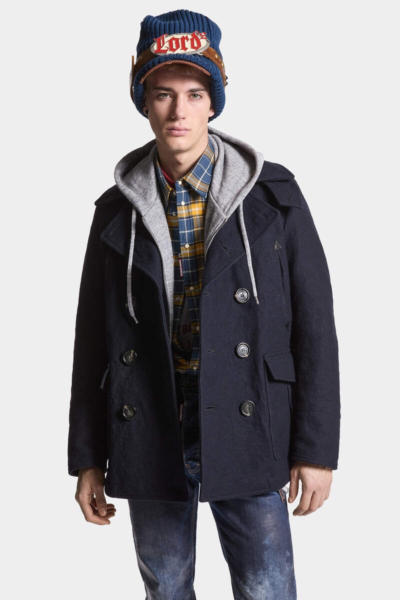 FELTED WOOL PEACOAT - 3