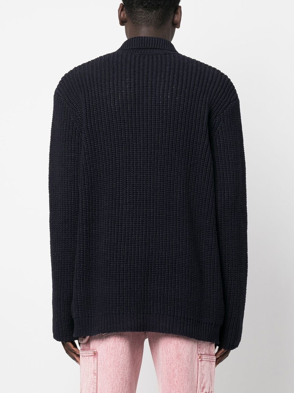 ribbed-knit cotton jumper - 4