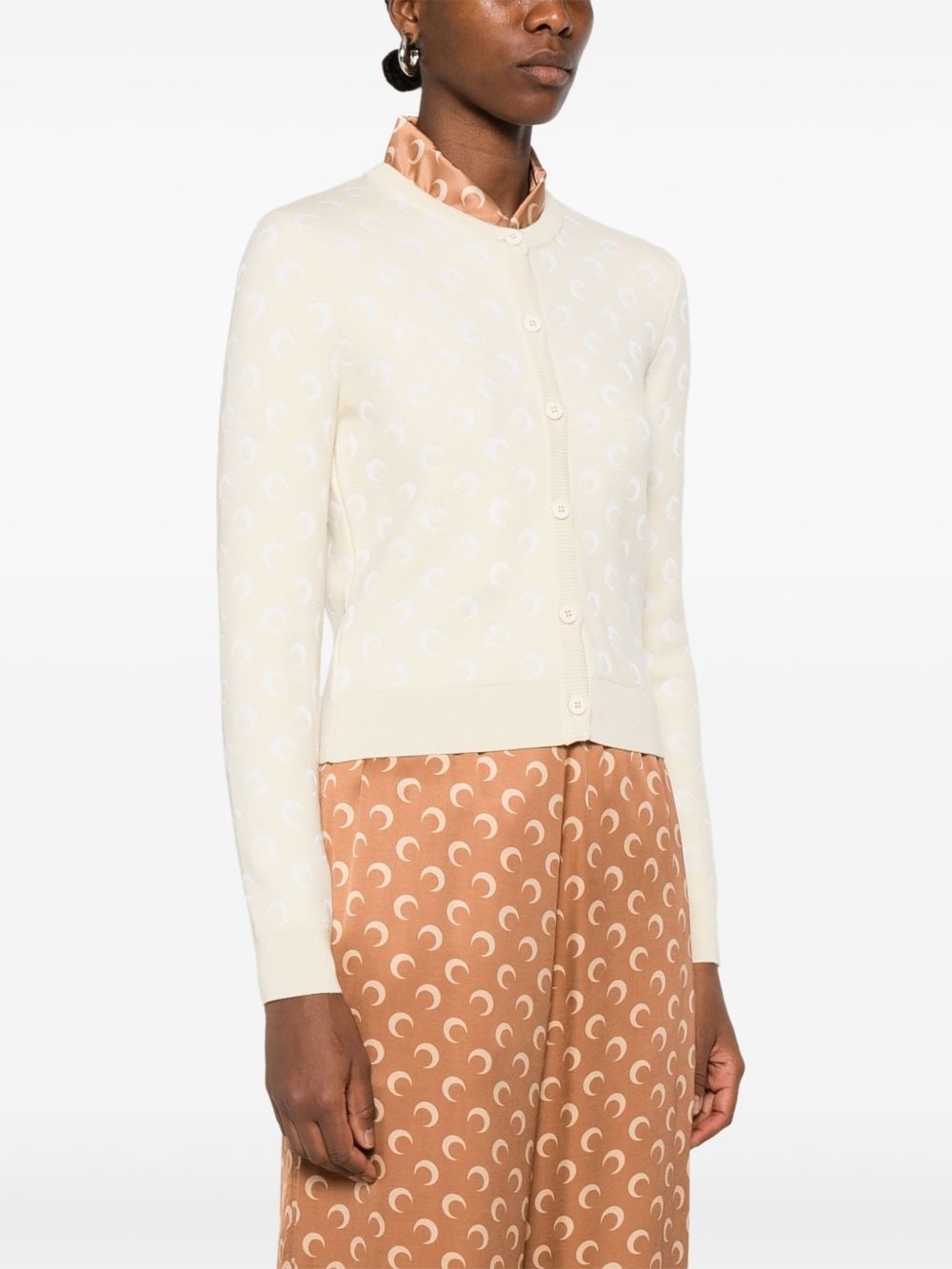 moon-jacquard cardigan - 3