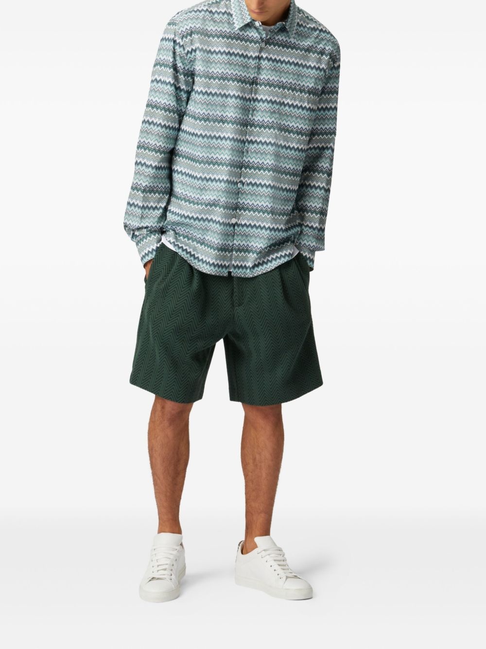 Zigzag-pattern cotton shirt - 2