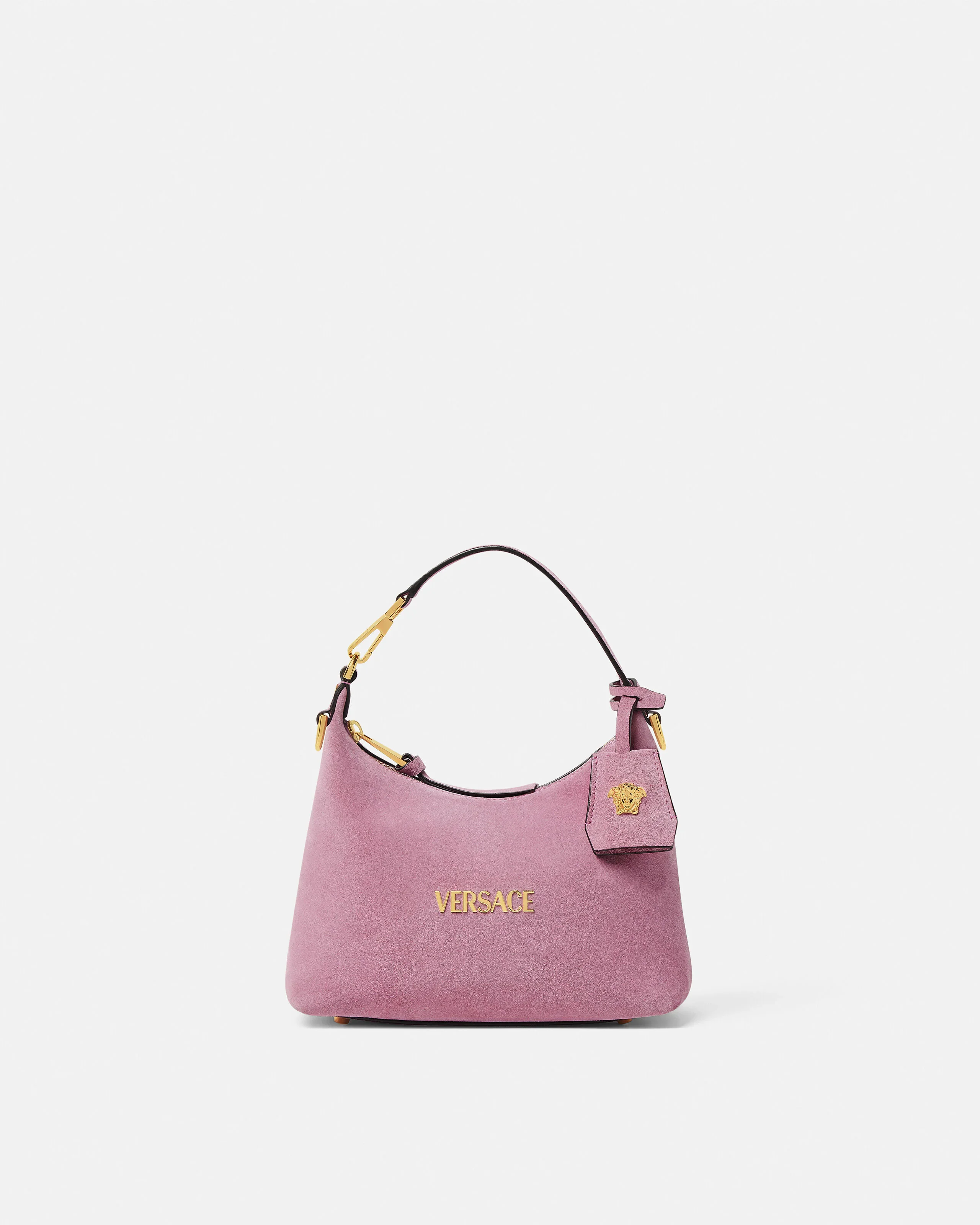 Versace Tag Suede Hobo Bag - 1