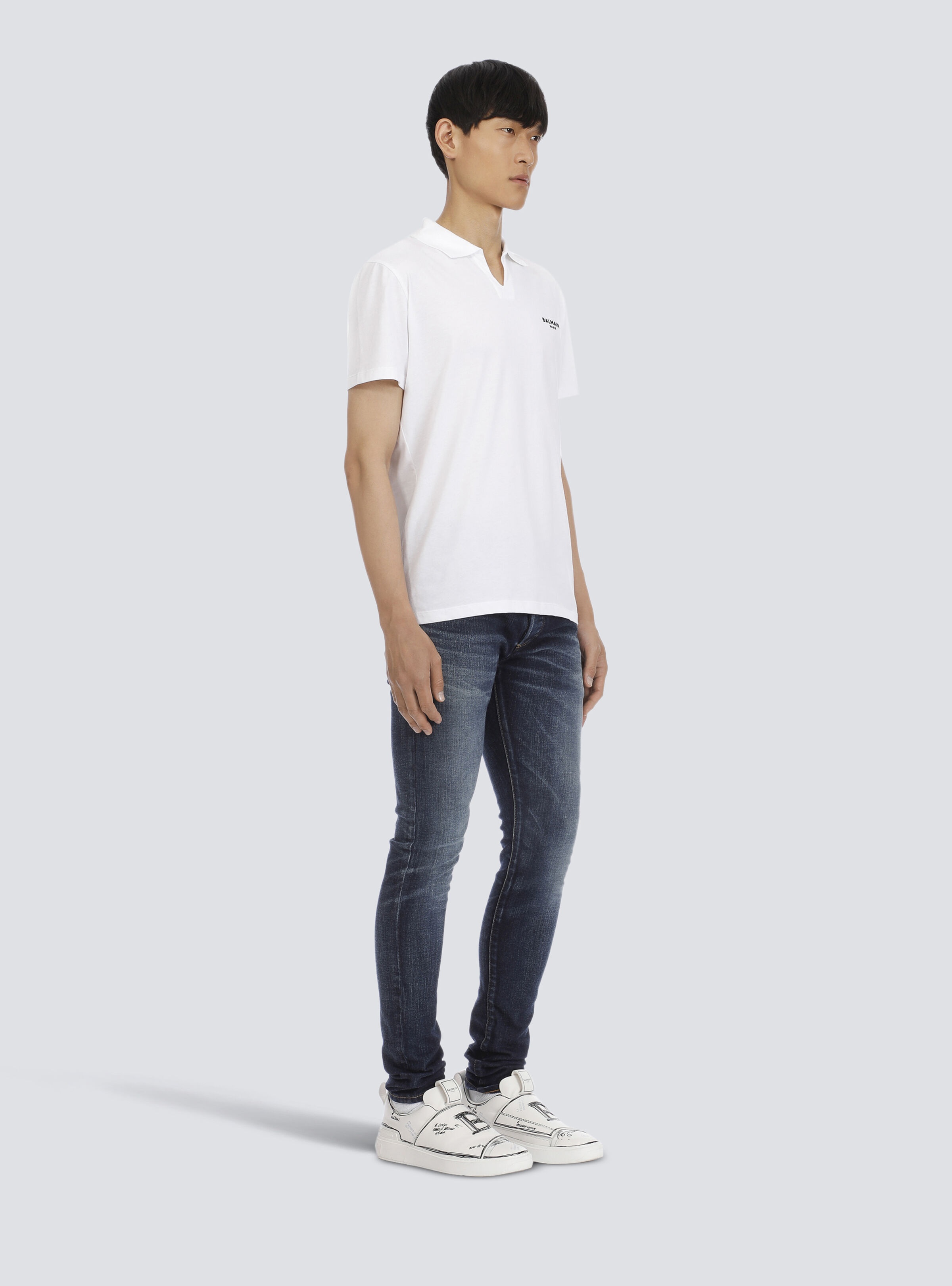 Balmain logo polo shirt in eco-responsible cotton - 5